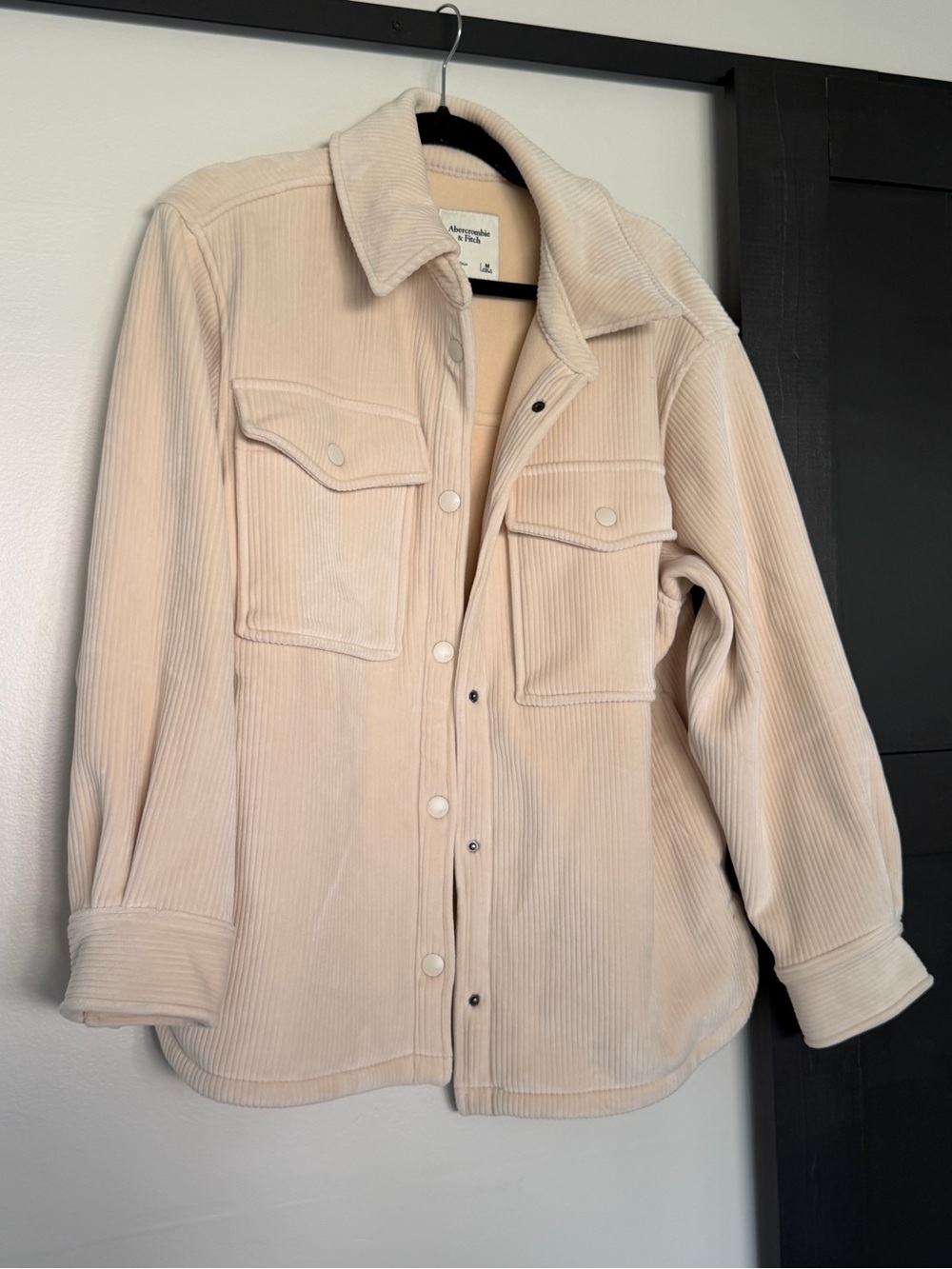 Abercrombie & Fitch Women's Beige Corduroy Utility Shacket